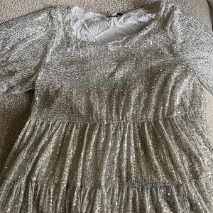 Amazing Lace MY QUEEN SEQUIN BABY DOLL DRESS